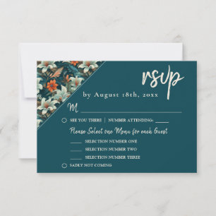 Elegante tropische Blumen-Hochzeit RSVP Karte