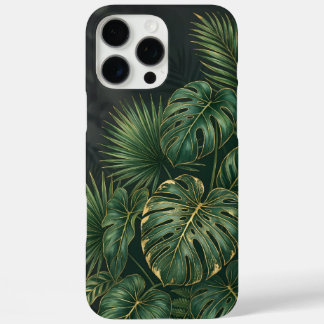 Elegante tropische botanische Blätter in tiefem Gr iPhone 16 Pro Max Hülle
