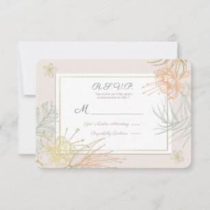Elegante tropische botanische Blumen-Hochzeits-RSV RSVP Karte