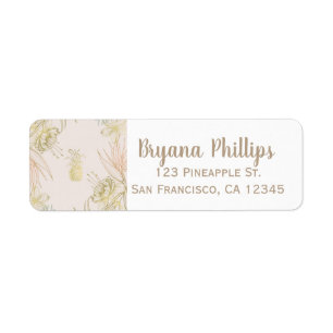 Elegante tropische botanische Blumenmuster Goldene