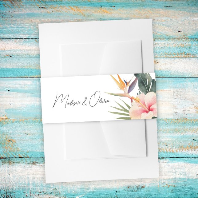 Elegante tropische Botanische Hochzeit Einladungsbanderole (Von Creator hochgeladen)
