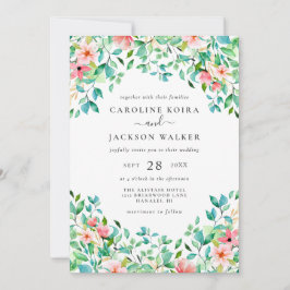 Elegante Tropische Hochzeit Einladung