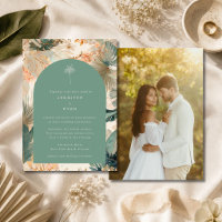Elegante tropische Palmwedel-Foto-Hochzeit