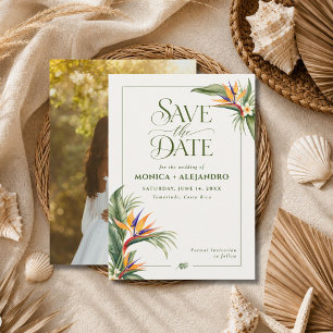 Elegante tropische Strand-Hochzeitsfoto-Destinatio Save The Date