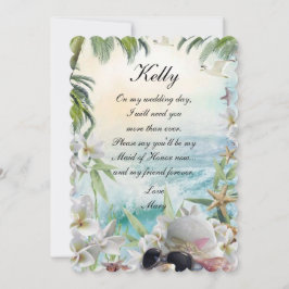 Elegante tropische Trauzeugin Einladung