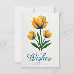 Elegante Tulip Design-Karte mit den besten Wünsche Karte