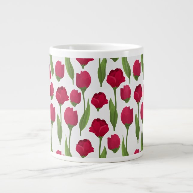 Elegante Tulip und Rose Floralische Blume Fotograf Jumbo-Tasse (Vorderseite)