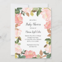 Elegante Tulips Blues Pink Girl Babydusche