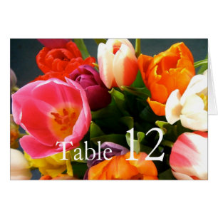 Elegante Tulips Bouquet Tischkarte