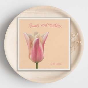 Elegante Tulpen-Blumen-70. Geburtstagsfeier-Servie Serviette