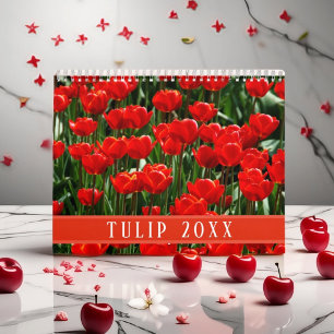 Elegante Tulpen- und Rosen-Blumenfotografie Kalender