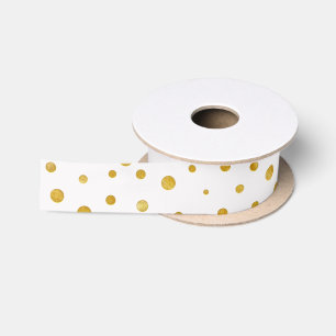 Elegante Tupfen - weißes Gold Satinband