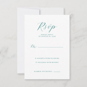 Elegante Türkis Antwortkarte RSVP Karte