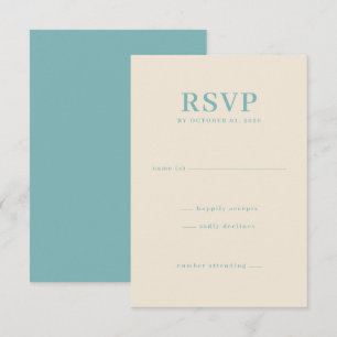 Elegante Türkis Antwortkarte RSVP Karte