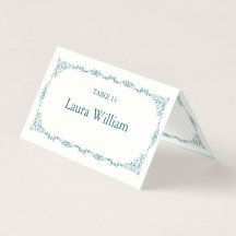 Elegante Türkis Blumen Tischnummer & Gastname