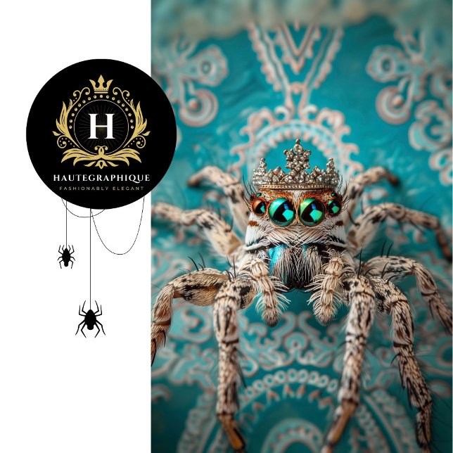 Elegante Türkis Regal Crowned Spider Art Seidenpapier (Von Creator hochgeladen)