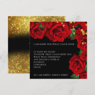 Elegante Türkische Rose Entschuldigung Karte