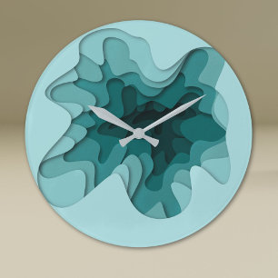 Elegante Türkise Linien Abstract Große Wanduhr