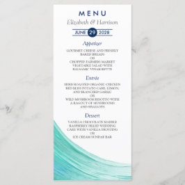 Elegante türkise Tides Beach Wedding Menu Cards Menükarte