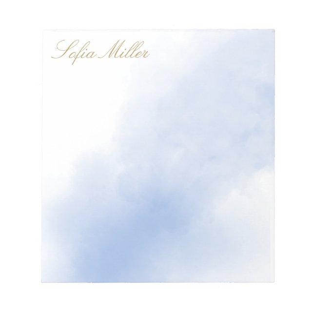 Elegante türkisfarbene Blume Notizblock (Vorderseite)