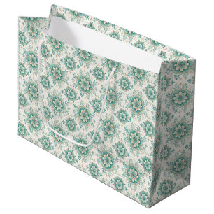 Elegante türkisfarbene Fliesen-Hochzeitsfarben Große Geschenktüte