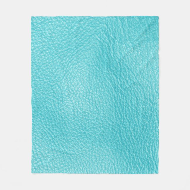 Elegante türkisfarbene Ledertextur Fleecedecke (Vorderseite)
