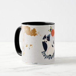 Elegante Tuxedo-Katze-Feier-Kaffee- und Teetasse