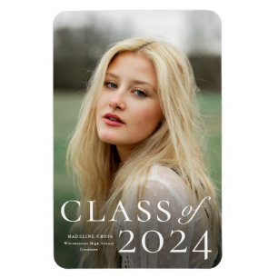 Elegante Typo-Foto-Abschlussankündigung  Magnet