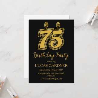Elegante Typografie 75. Geburtstagseinladungen Einladung