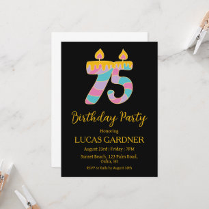 Elegante Typografie 75. Geburtstagseinladungen Einladung