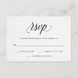 Elegante Typografie auf dem Aquarellpapier-UAWG RSVP Karte<br><div class="desc">Diese einfachen und minimalen Hochzeitskarten sind mit schwarzer Kalligraphie auf weißem,  Imitat Aquarellpapier-Hintergrund ausgestattet.</div>