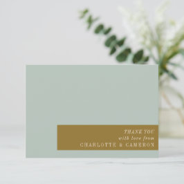 Elegante Typografie Blaue Olive Custom Wedding Dankeskarte