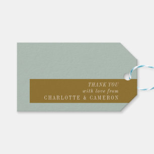 Elegante Typografie Blue Olive Custom Vielen Dank Geschenkanhänger