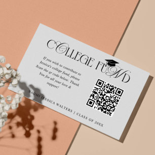 Elegante Typografie Collage Fonds QR CODE Abschlus Begleitkarte