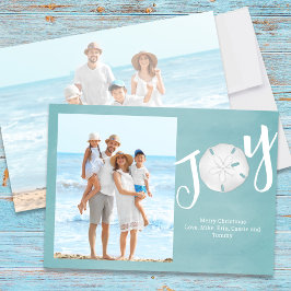 Elegante Typografie Custom Joy Turquoise Beach Feiertagskarte