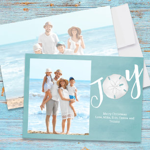 Elegante Typografie Custom Joy Turquoise Beach Feiertagskarte