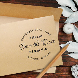 Elegante Typografie Custom Wedding Save the Date Gummistempel
