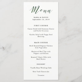 Elegante Typografie | Deep Green Wedding Menu Menükarte