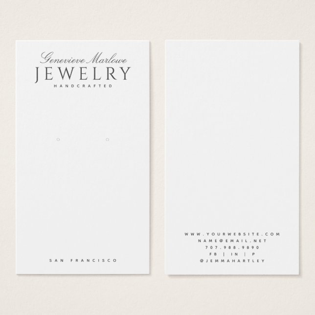 Elegante Typografie Earring Jewelry (Vorne & Hinten)