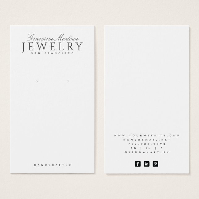 Elegante Typografie Earring Jewelry (Vorne & Hinten)