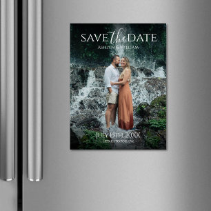 Elegante Typografie Foto Save-the-Date-Magnetkarte Magnetkarte