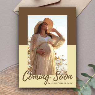 Elegante Typografie Foto Schwangerschaft Ankündigu Ankündigung