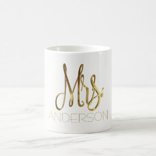 Elegante Typografie Frau-Add Name Handwriting Gold Kaffeetasse
