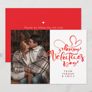 Elegante Typografie Frohen Valentinstag 1 Foto Feiertagskarte