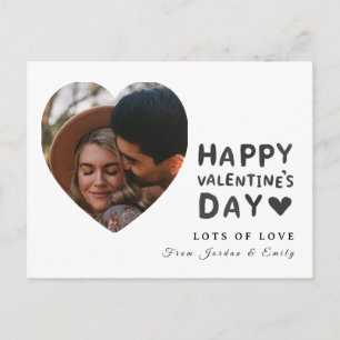 Elegante Typografie Frohen Valentinstag 1 Foto Feiertagspostkarte