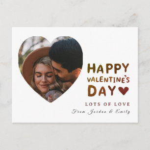 Elegante Typografie Frohen Valentinstag 1 Foto Feiertagspostkarte