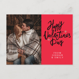Elegante Typografie Frohen Valentinstag 1 Foto Feiertagspostkarte