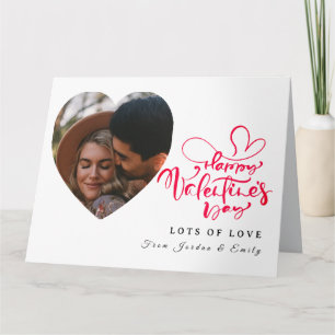 Elegante Typografie Frohen Valentinstag 1 Foto Karte