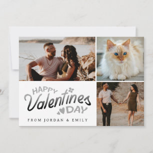 Elegante Typografie Frohen Valentinstag 3 Foto Feiertagskarte