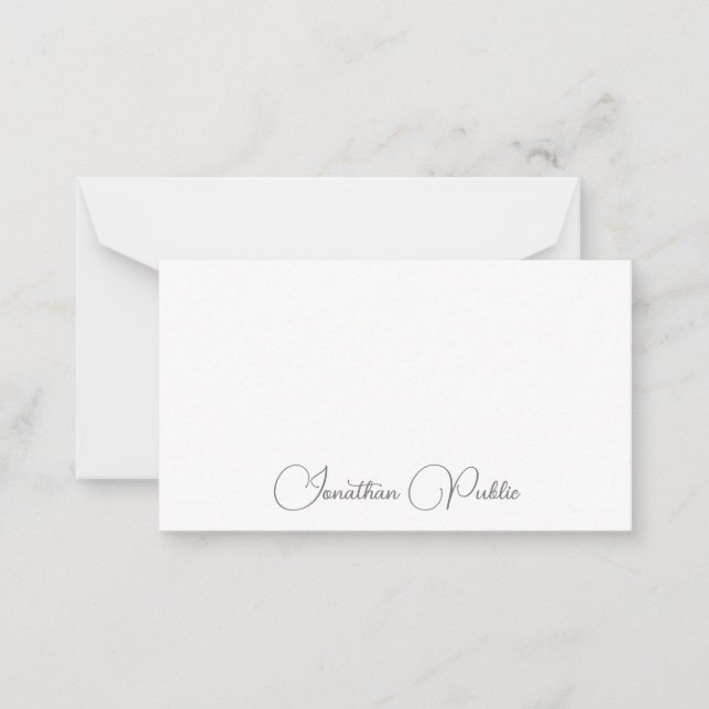Elegante Typografie für Minimalistische Skriptname Mitteilungskarte (Vorderseite)